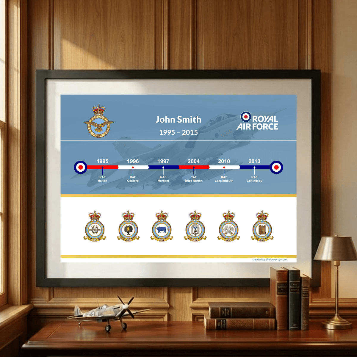 Personalised Framed RAF Career Print - Four Prop