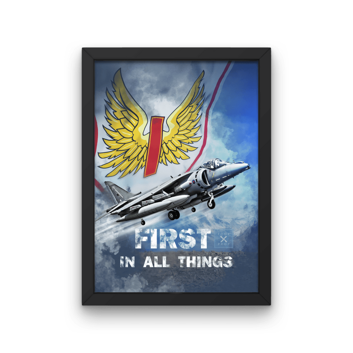 1 Sqn Harrier Framed Print - Four Prop