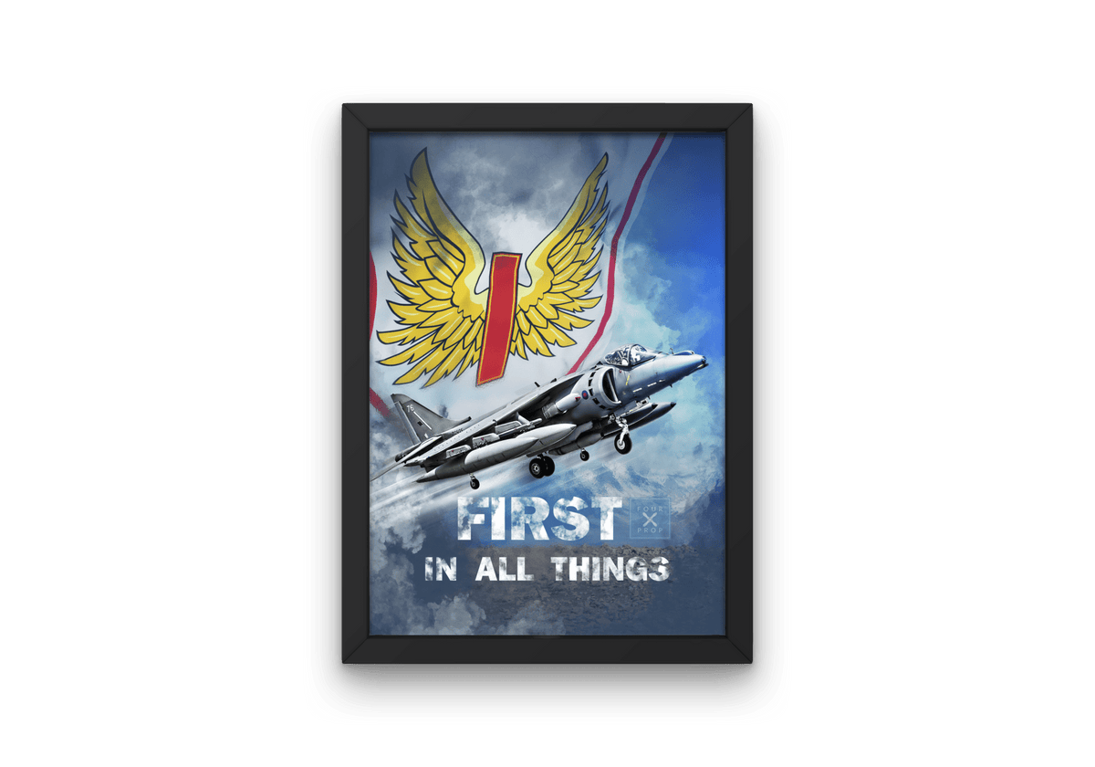 1 Sqn Harrier Framed Print - Four Prop