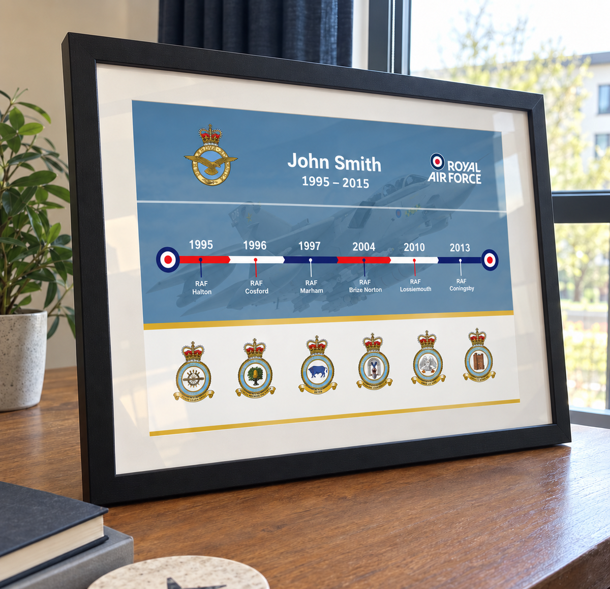Personalised Framed RAF Career Print