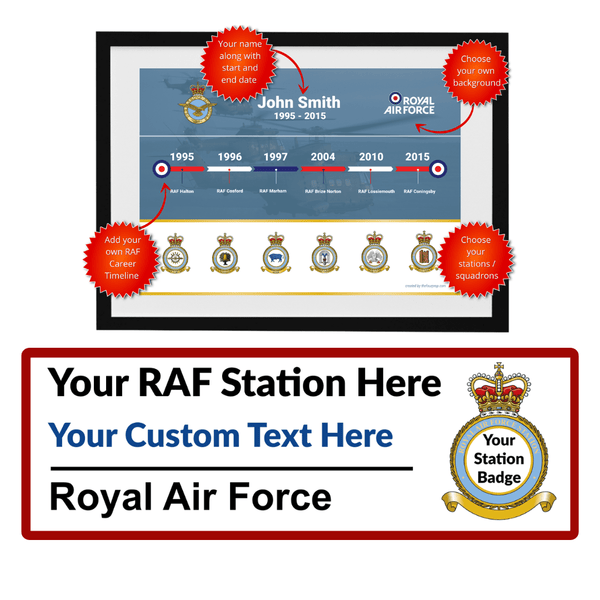 RAF Career Print + Station Sign Bundle - Four Prop