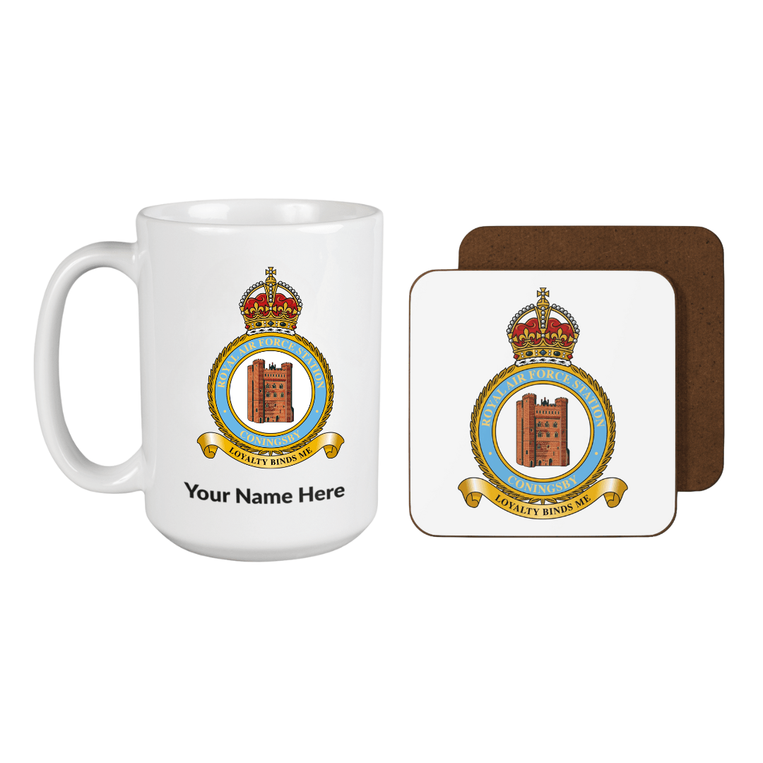 RAF Personalised Large Mug & Coaster Set - Four Prop