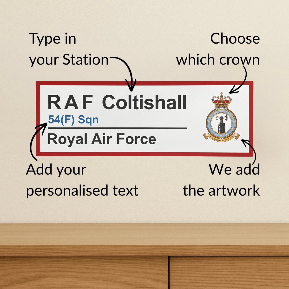 RAF Station Wall Sign - Four Prop