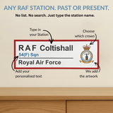RAF Station Wall Sign – Personalised for Any RAF Station (Past or Present) - Four Prop