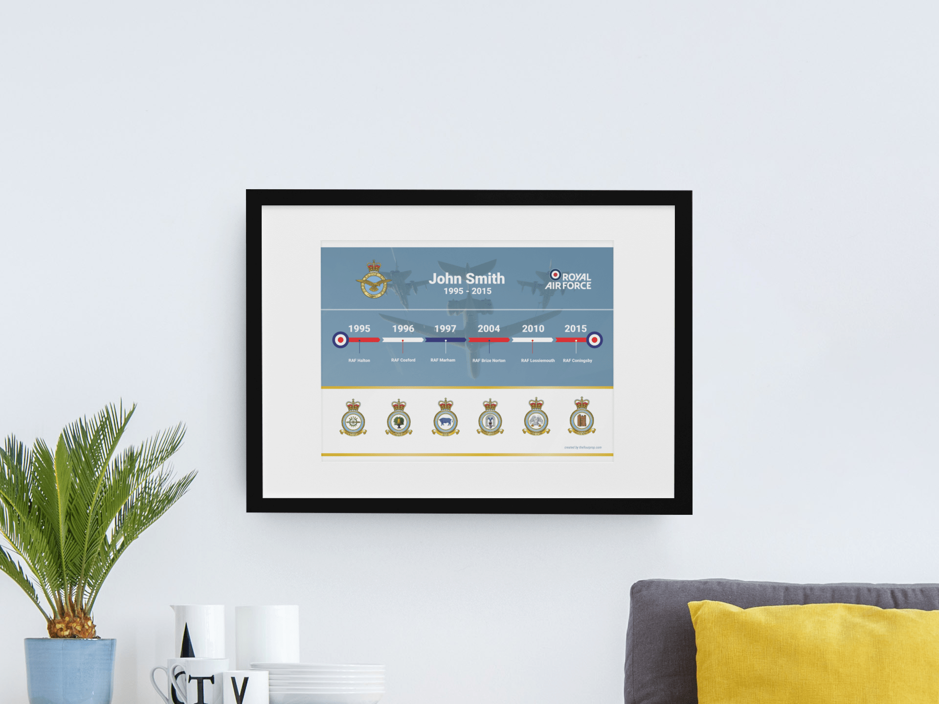 Personalised Framed RAF Career Print - Four Prop