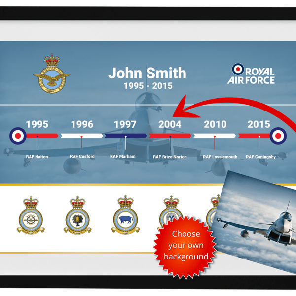 Personalised Framed RAF Career Print - Four Prop