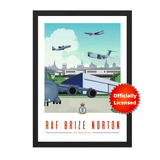 RAF Brize Norton Framed Vintage Style Current Aircraft Print - Four Prop