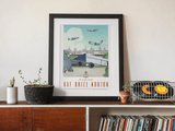 RAF Brize Norton Framed Vintage Style Current Aircraft Print - Four Prop