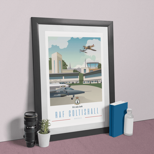 RAF Coltishall Framed Vintage Style Print - Four Prop