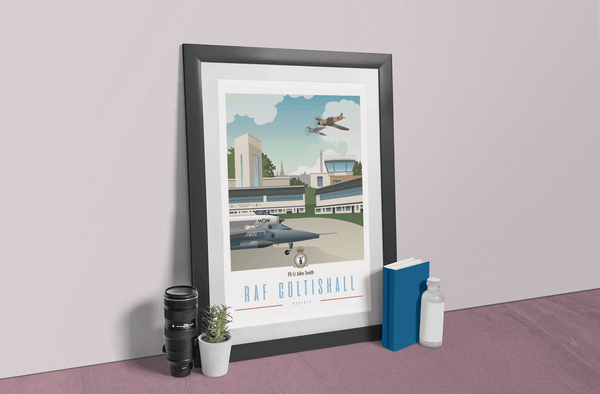 RAF Coltishall Framed Vintage Style Print - Four Prop