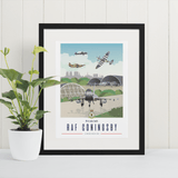 RAF Coningsby Framed Vintage Style Print - Four Prop