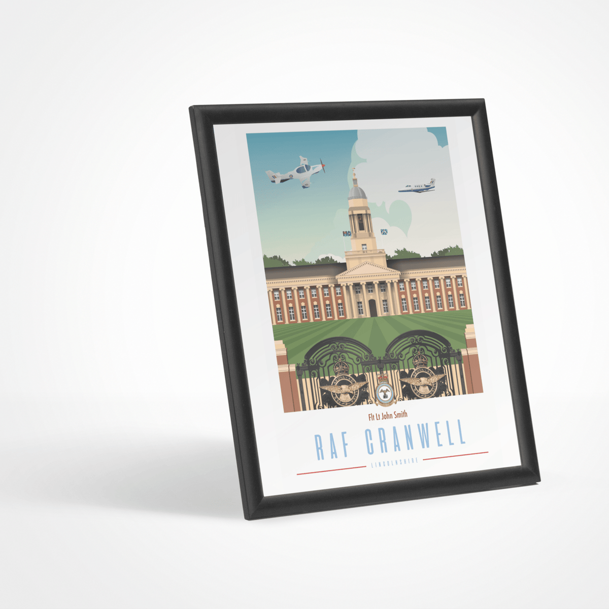 RAF Cranwell Framed Vintage Style Print - Four Prop