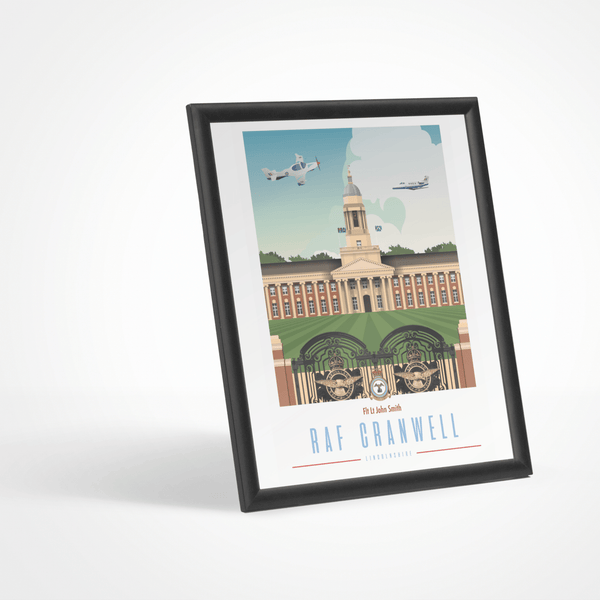 RAF Cranwell Framed Vintage Style Print - Four Prop
