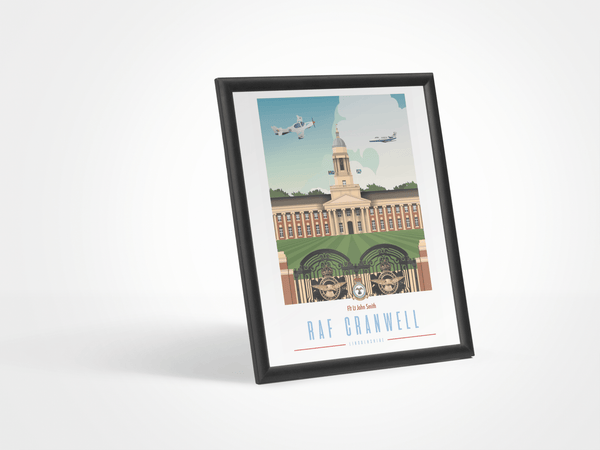 RAF Cranwell Framed Vintage Style Print - Four Prop