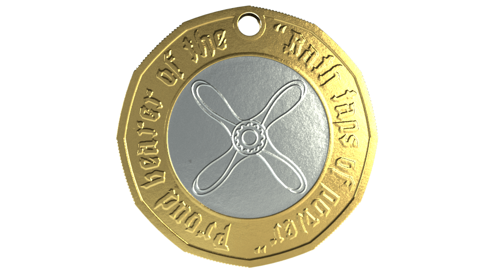 RAF Junior Technician Coin Key Ring - Four Prop
