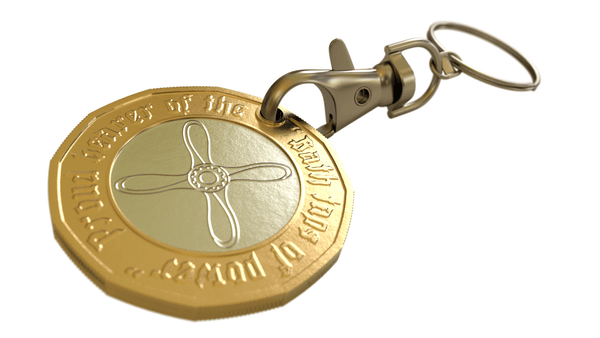RAF Junior Technician Coin Key Ring - Four Prop