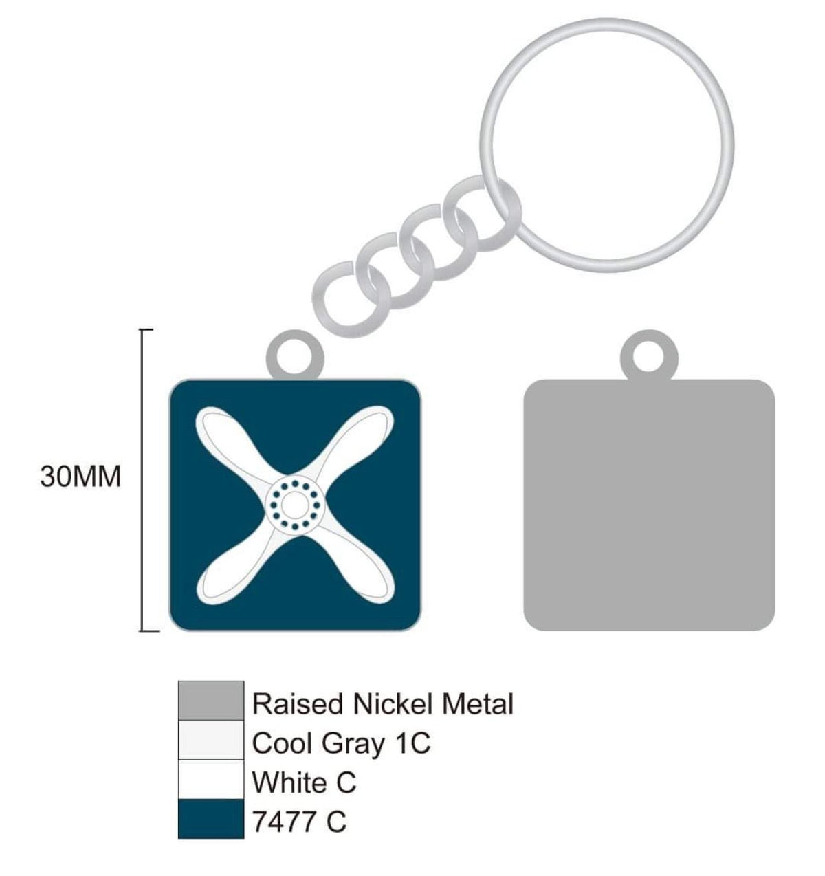 RAF Junior Technician Key Ring - Four Prop